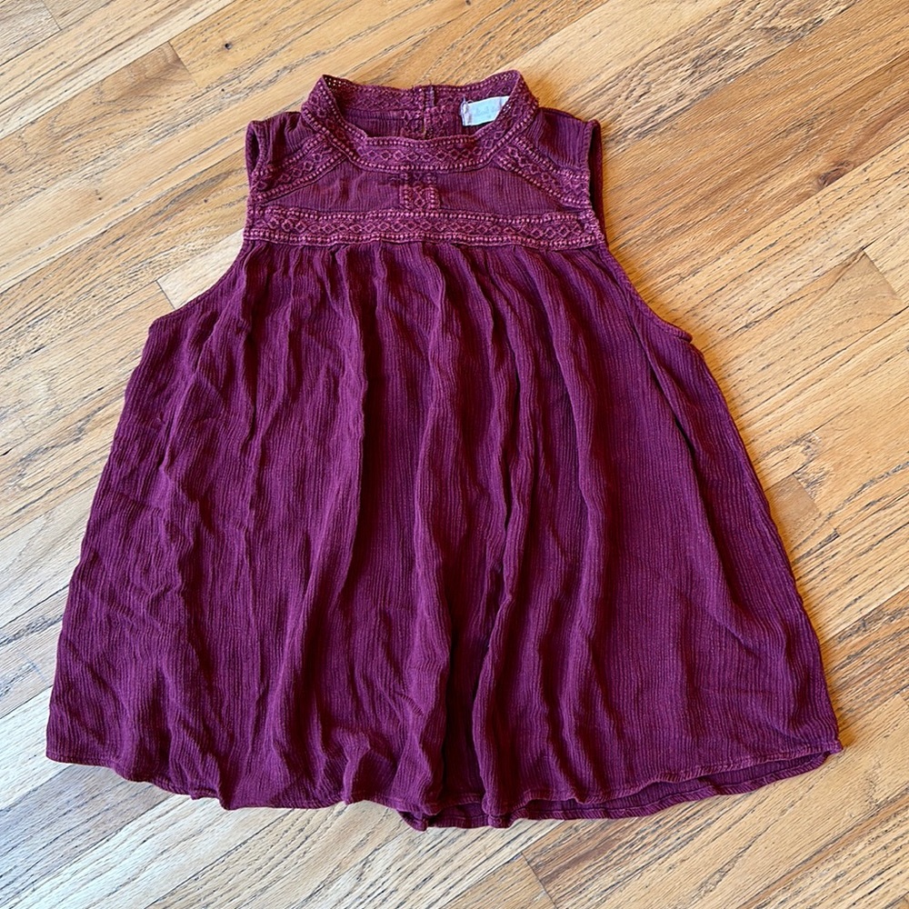Altar’d State maroon tank high neck button back detail medium